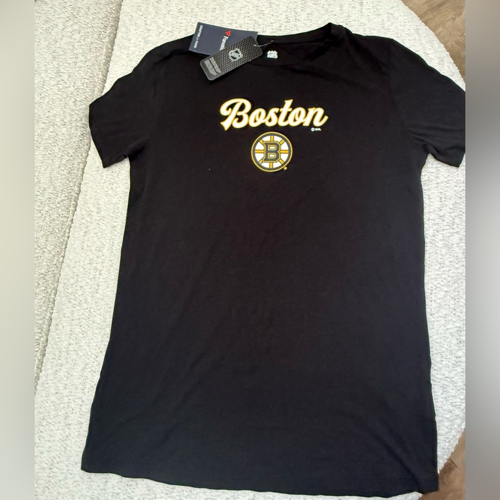 NWT Fanatics Black NHL Logo T-Shirt Boston Bruins